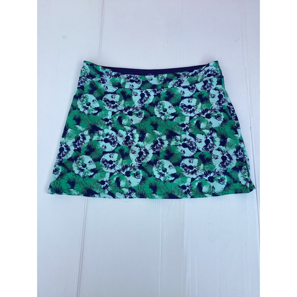 Tranquility by Colorado Clothing Womens Floral Athletic Skort Green Navy Large